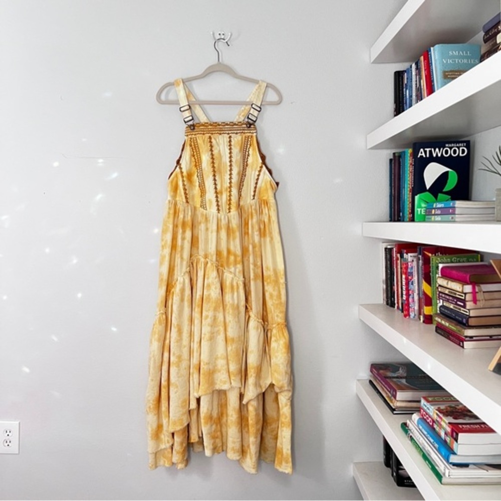 Free People Bali Devon Skirtall, Color: Italian Straw, Tye-Dye, Size Medium